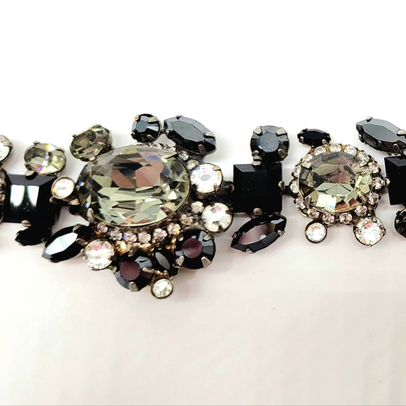 Sorrelli Midnight Moon Retired Swarovski Crystal Statement Bracelet Silver - Picture 9 of 11